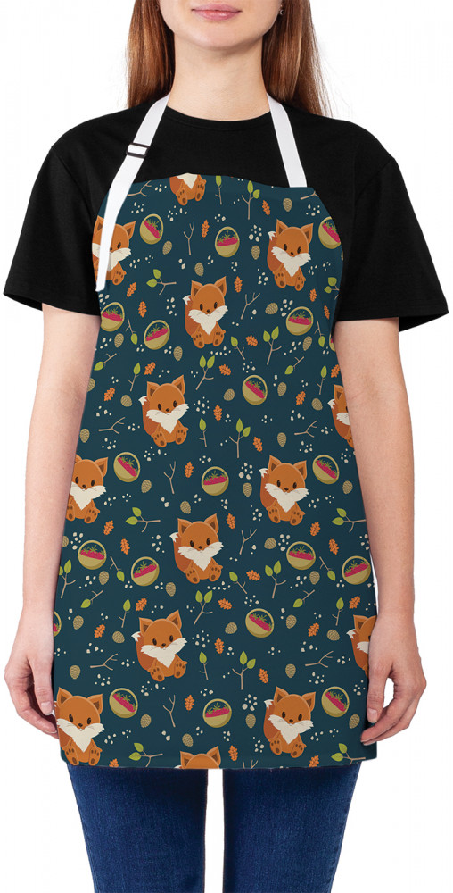 Фартук для кухни «Лисички в лесу» | JoyArty