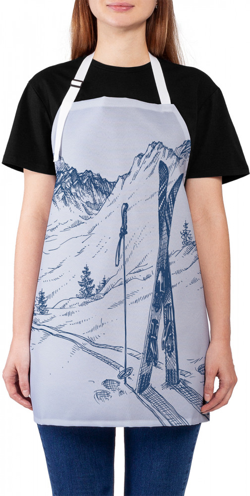 Фартук для кухни «Лыжник отдыхает» | JoyArty