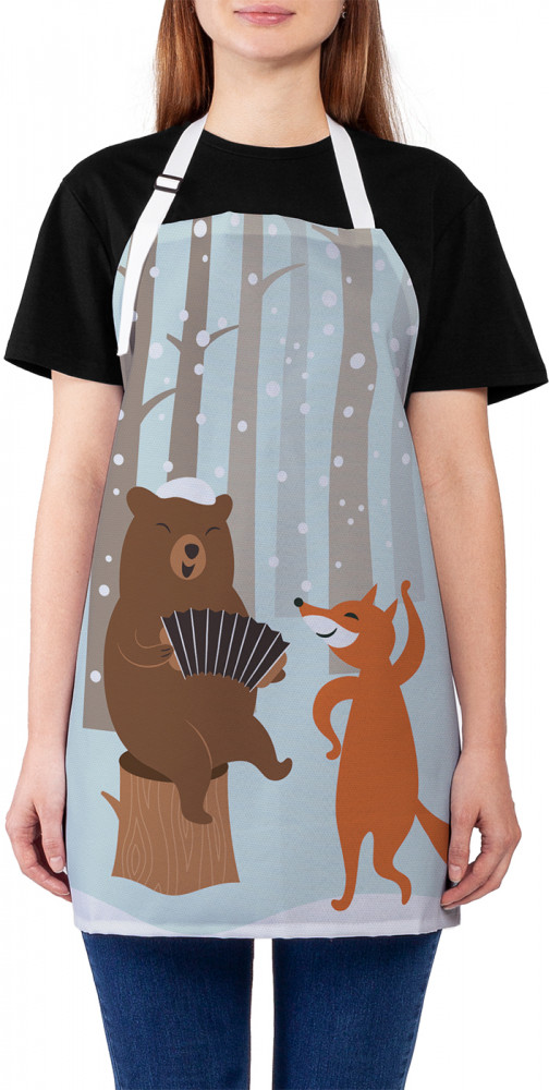 Фартук для кухни «Медведь баянист» | JoyArty