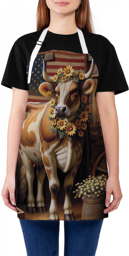 Фартук для кухни «Нарядная корова» | JoyArty