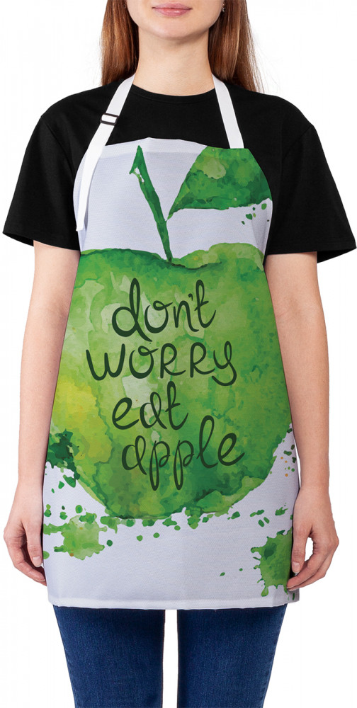 Фартук для кухни «Не волнуйся, ешь яблоко» | JoyArty