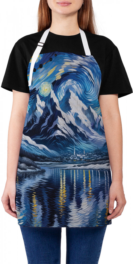 Фартук для кухни «Ночь в горах» | JoyArty