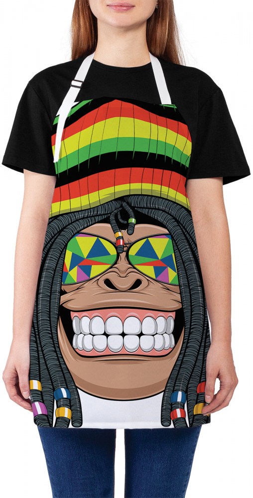 Фартук для кухни «Обезьяна хиппи» | JoyArty