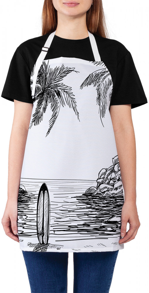Фартук для кухни «Одинокий серф на пляже» | JoyArty