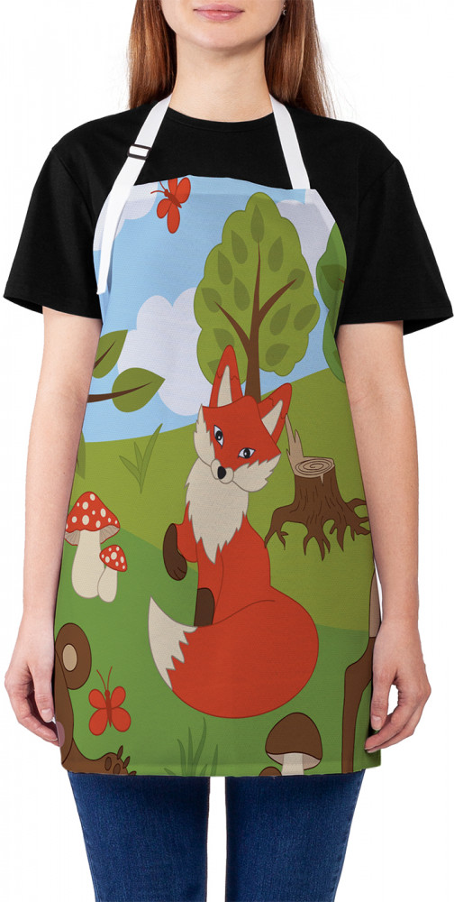 Фартук для кухни «Оленёнок и лиса» | JoyArty