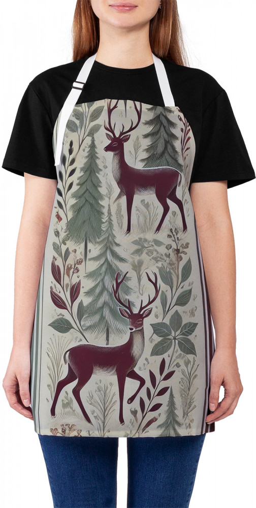 Фартук для кухни «Олени в лесу» | JoyArty