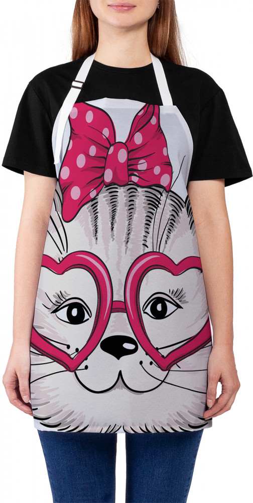 Фартук для кухни «Очки кошачьей любви» | JoyArty