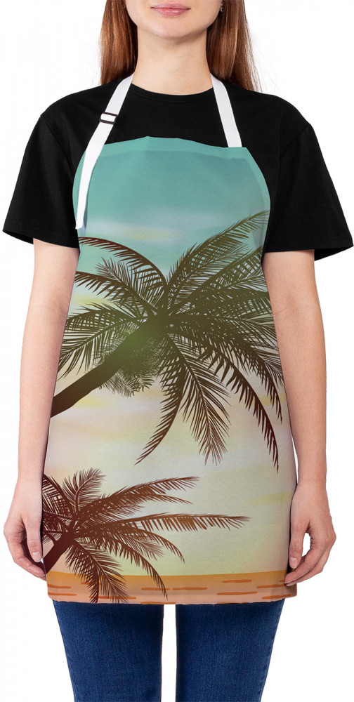 Фартук для кухни «Пальмы над морем» | JoyArty