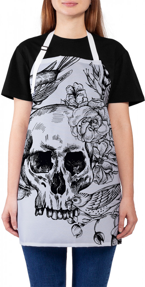 Фартук для кухни «Птицы на черепе» | JoyArty
