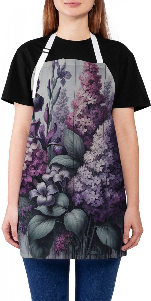 Фартук для кухни «Сирень на досках» | JoyArty
