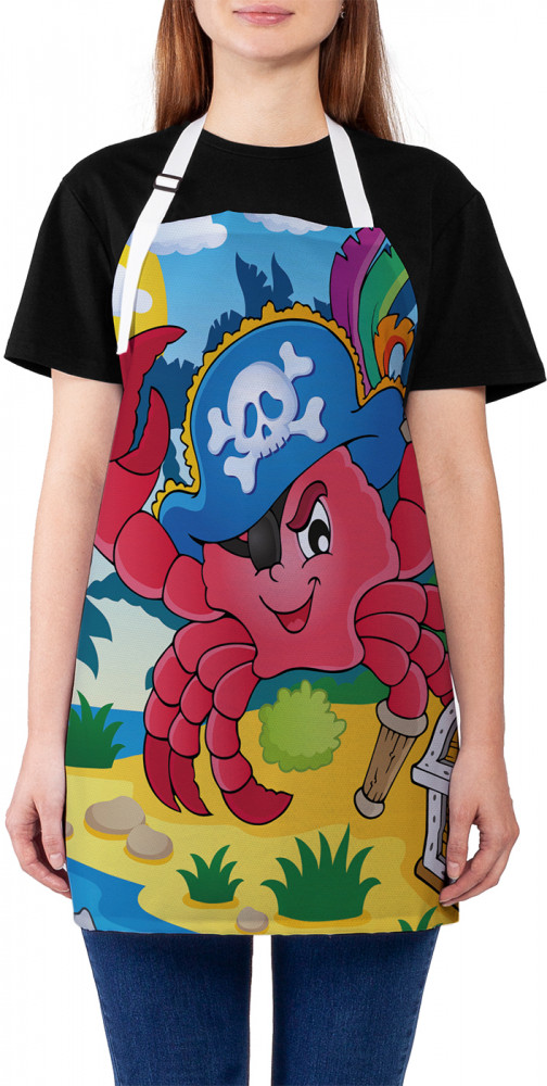 Фартук для кухни «Сокровище и краб» | JoyArty