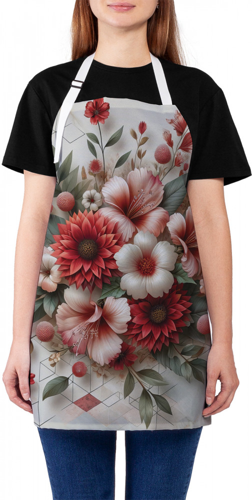 Фартук для кухни «Цветы на мраморе» | JoyArty