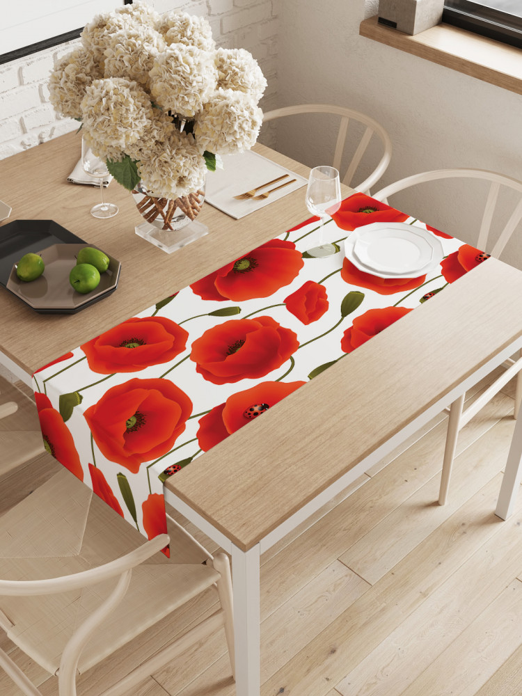 Дорожка для сервировки «В окружении маков» | JoyArty