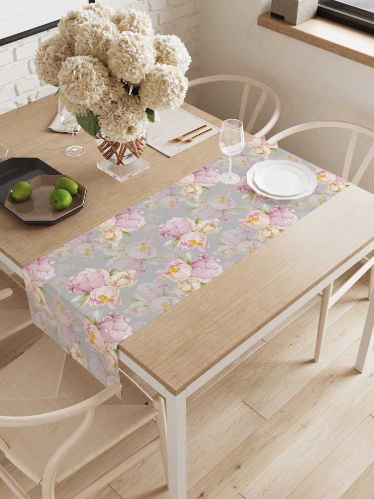 Дорожка для сервировки «Нежные пионы» | JoyArty