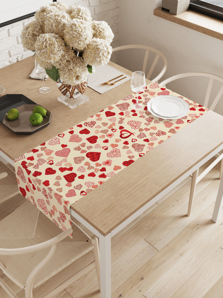 Дорожка для сервировки «Разнообразные сердечки» | JoyArty