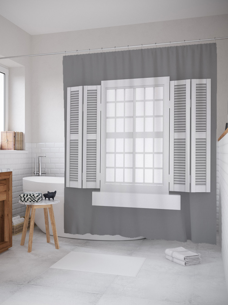 Штора для ванной с водоотталкивающей пропиткой «Европейское окно» | JoyArty