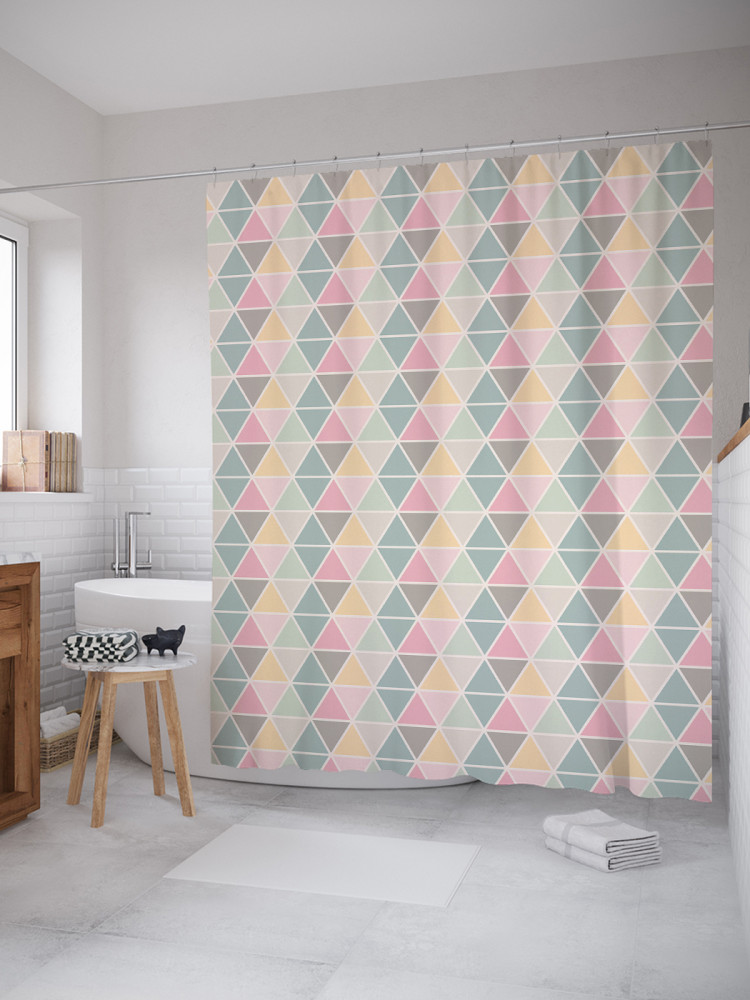 Штора для ванной с водоотталкивающей пропиткой «Сказочные волны» | JoyArty