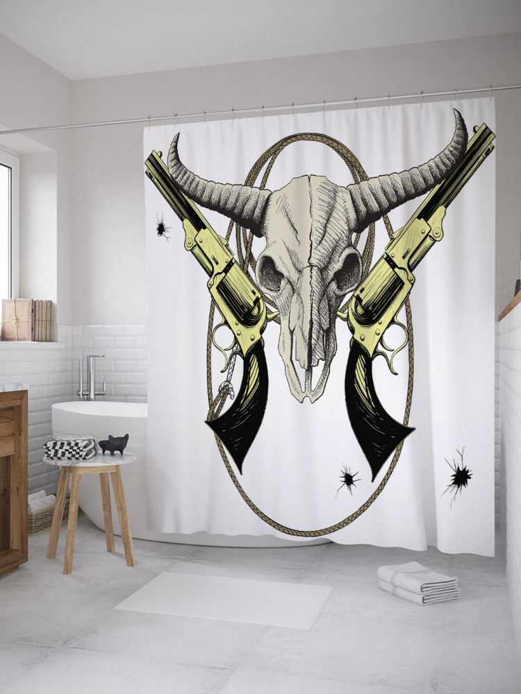 Штора для ванной с водоотталкивающей пропиткой «Талисман дикого запада» | JoyArty