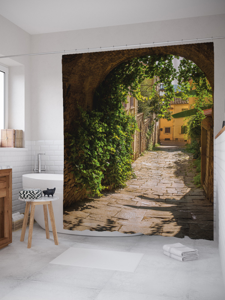 Штора для ванной с водоотталкивающей пропиткой «Тихий переулок» | JoyArty
