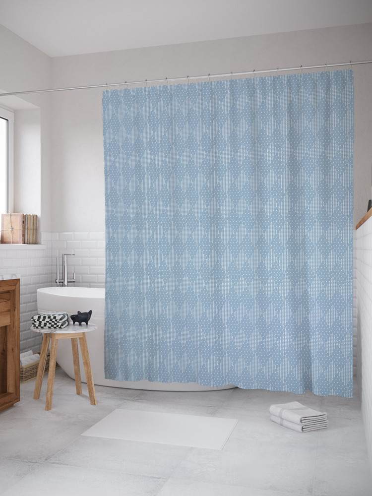 Штора для ванной с водоотталкивающей пропиткой «Точечный орнамент» | JoyArty