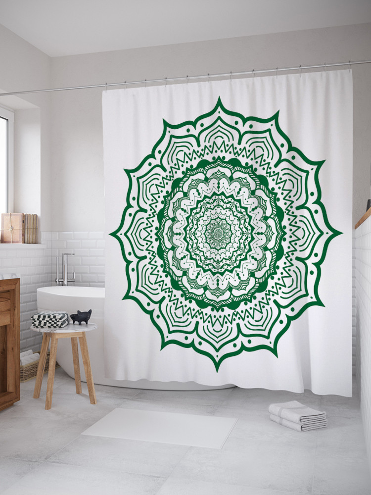 Штора для ванной с водоотталкивающей пропиткой «Этническая мандала» | JoyArty