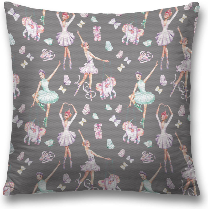 Наволочка декоративная «Балет с единорогом» | JoyArty