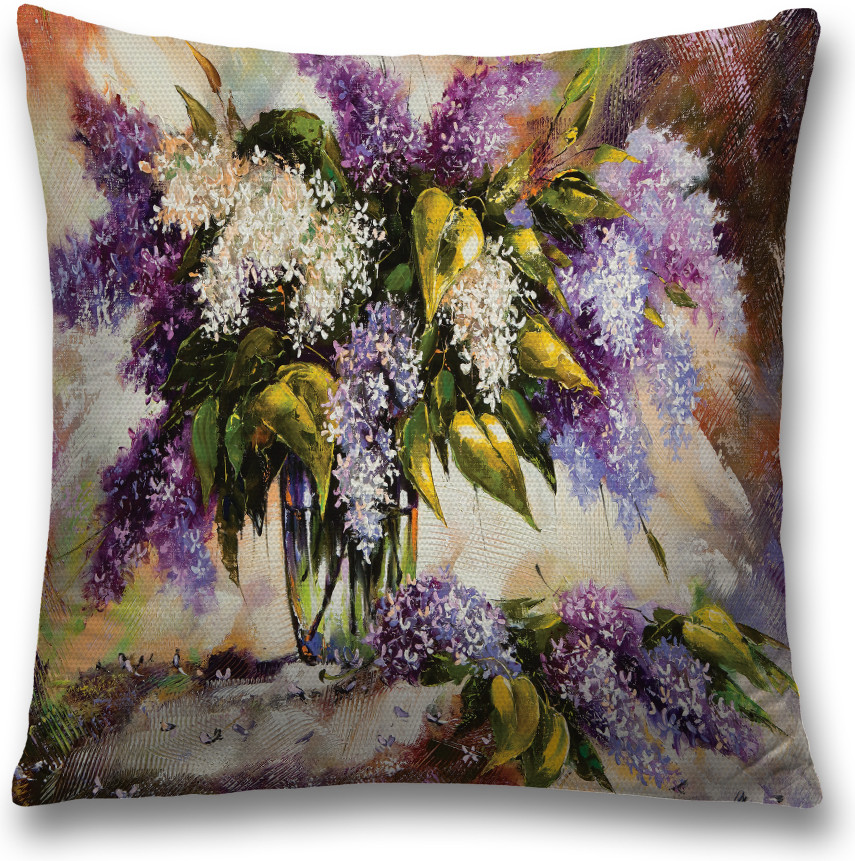 Наволочка декоративная «Букет сирени» | JoyArty