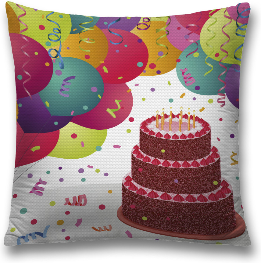 Наволочка декоративная «Вкусный тортик с шариками» | JoyArty