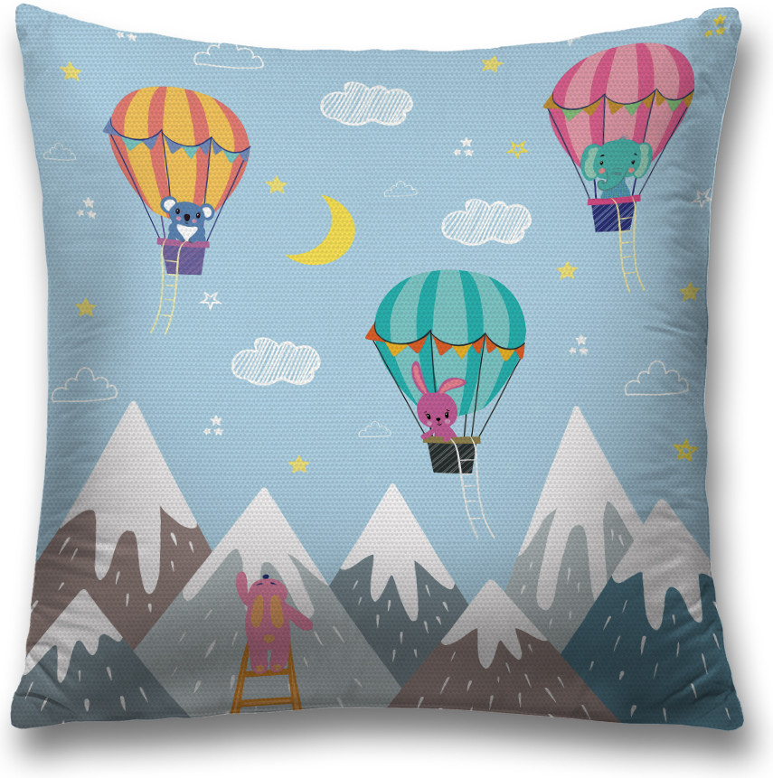 Наволочка декоративная «Волшебное путешествие зверят» | JoyArty