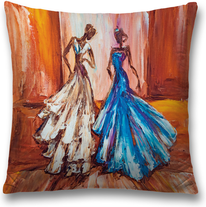 Наволочка декоративная «Две танцовщицы» | JoyArty