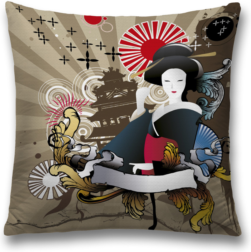 Наволочка декоративная «Изысканная гейша» | JoyArty