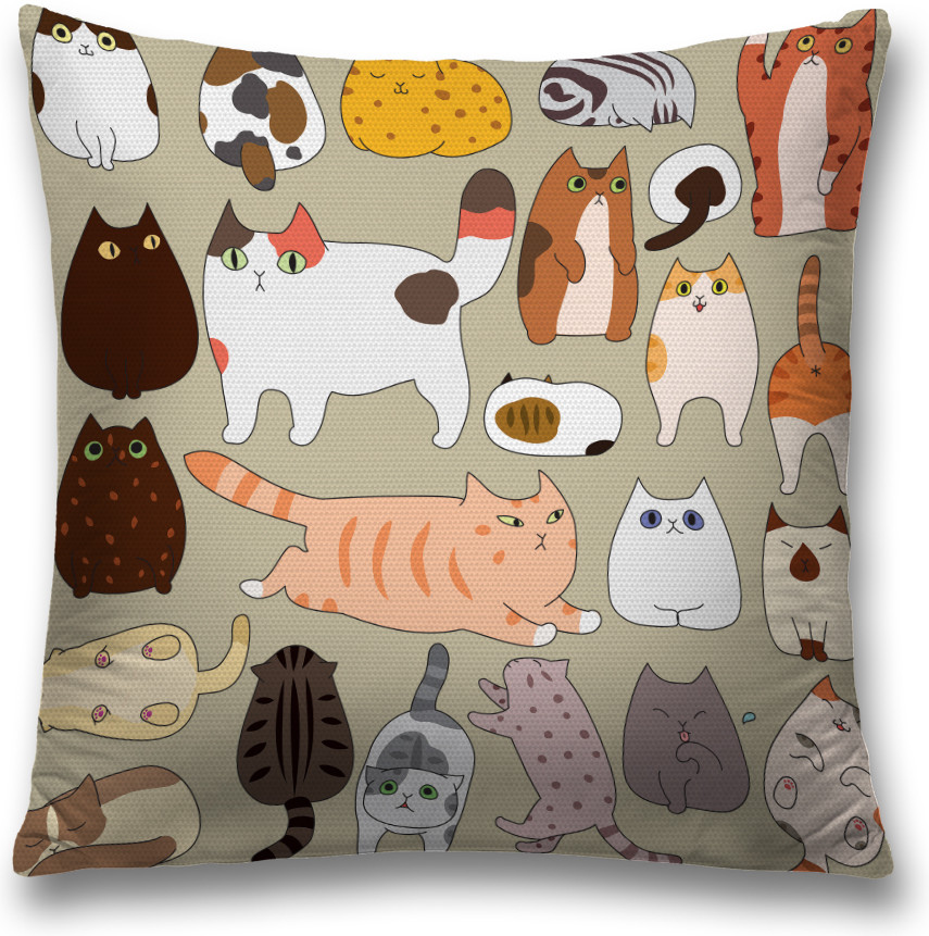 Наволочка декоративная «Котовечеринка» | JoyArty