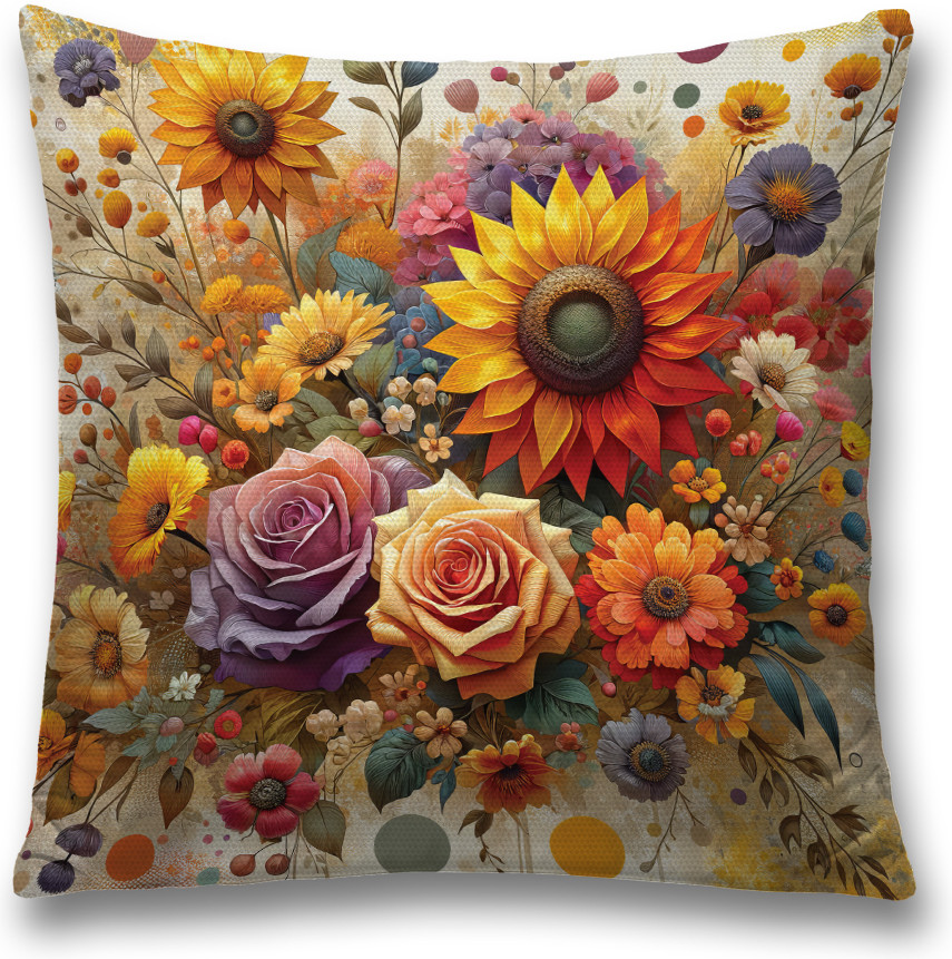 Наволочка декоративная «Летние цветы» | JoyArty