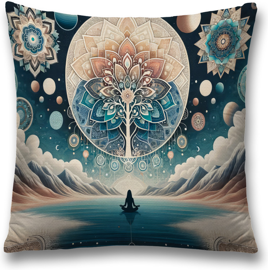 Наволочка декоративная «Мандала в горах» | JoyArty