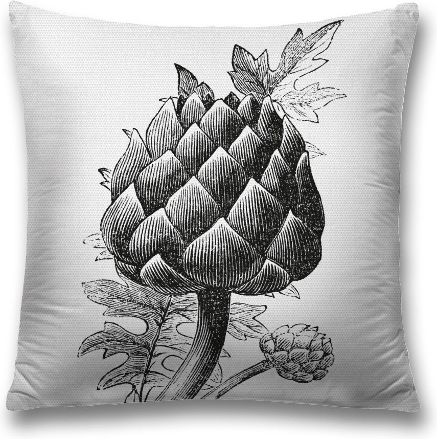 Наволочка декоративная «Монохромный артишок» | JoyArty