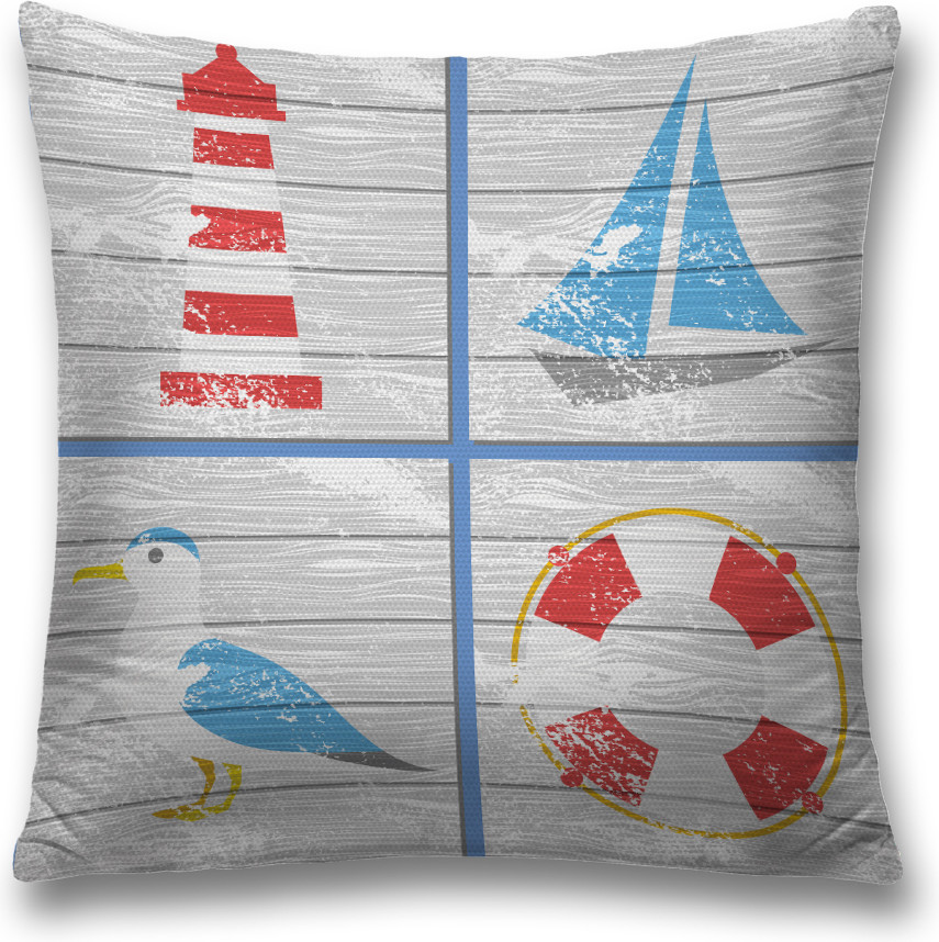 Наволочка декоративная «Морские атрибуты» | JoyArty