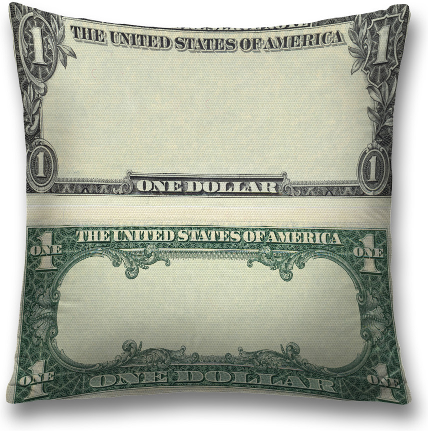 Наволочка декоративная «Один доллар без рисунка» | JoyArty