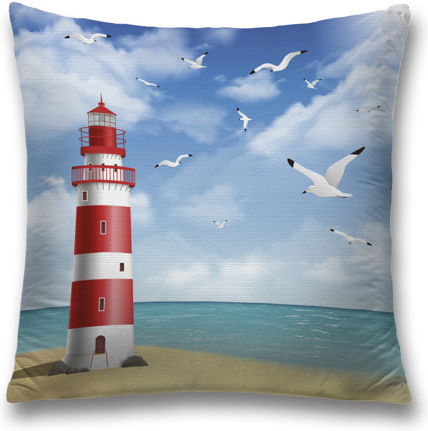 Наволочка декоративная «Одинокий маяк» | JoyArty