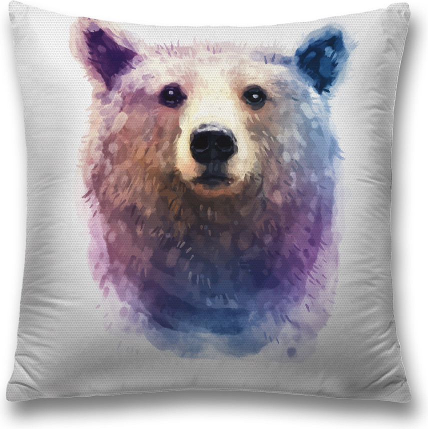 Наволочка декоративная «Одинокий медведь» | JoyArty