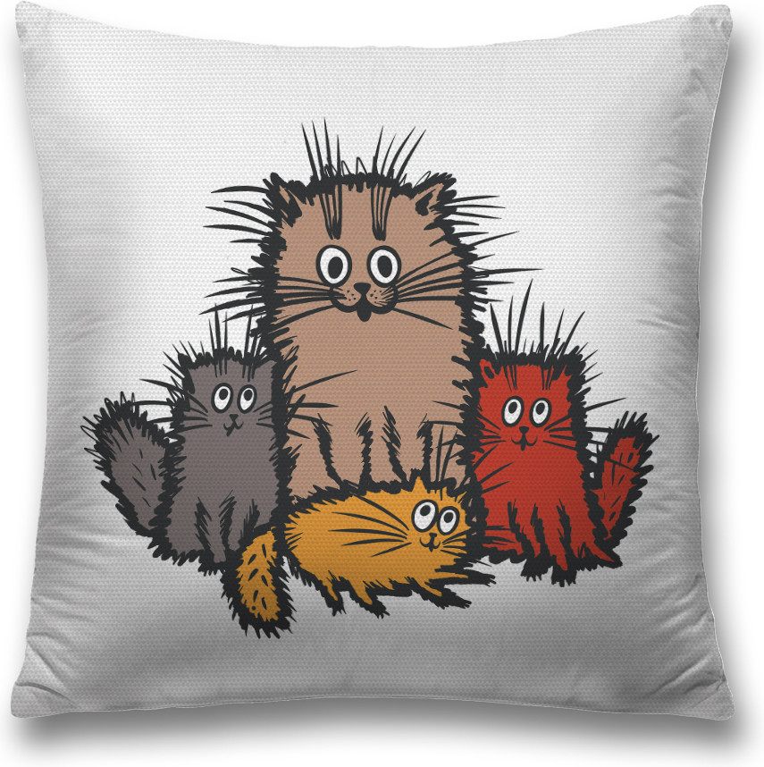 Наволочка декоративная «Озорные коты» | JoyArty