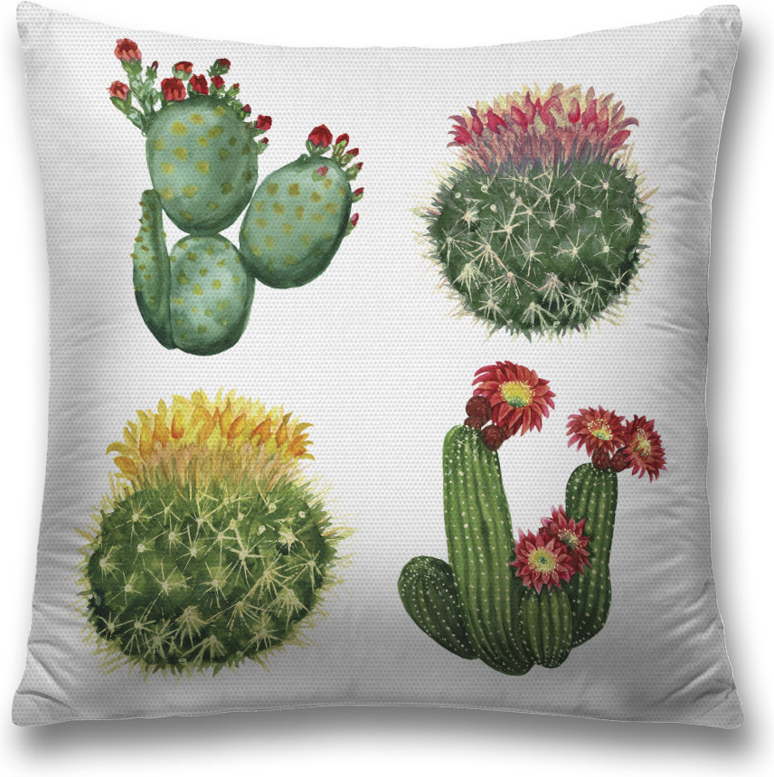 Наволочка декоративная «Расцвели кактусы» | JoyArty