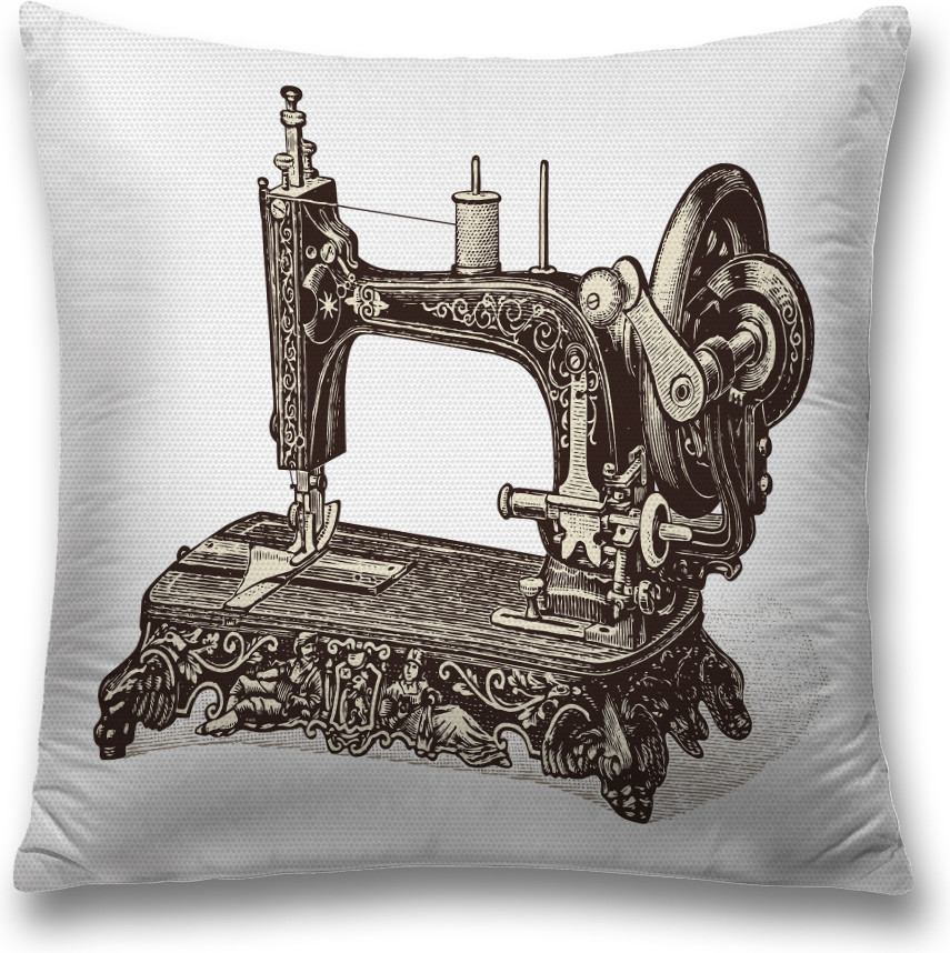 Наволочка декоративная «Ретро швейная машина» | JoyArty