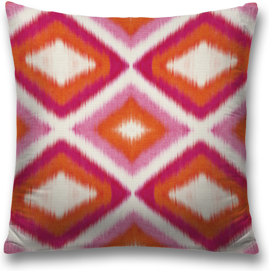 Наволочка декоративная «Розовый икат» | JoyArty