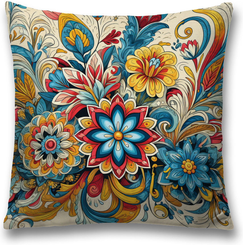 Наволочка декоративная «Роспись хохлома» | JoyArty