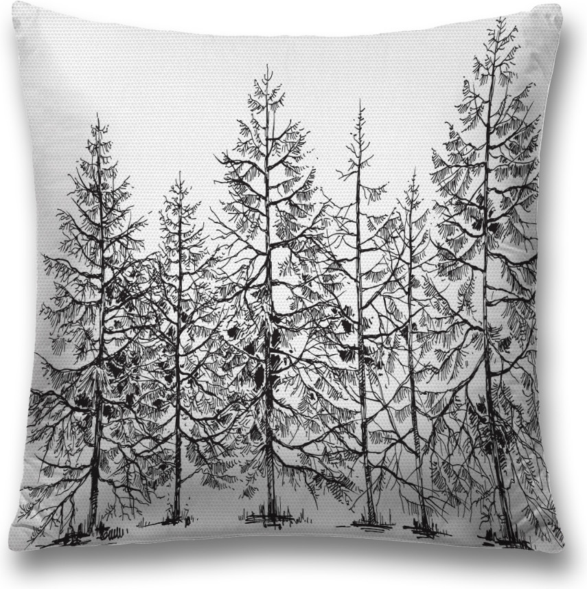 Наволочка декоративная «Ряд елей» | JoyArty