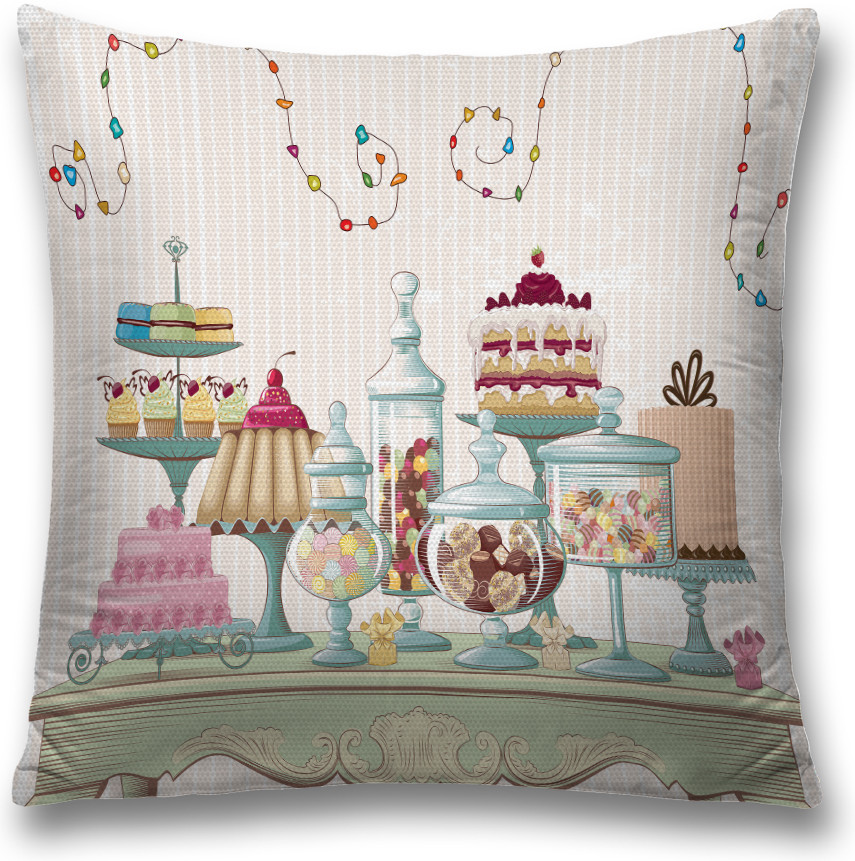Наволочка декоративная «Сладкий стол» | JoyArty