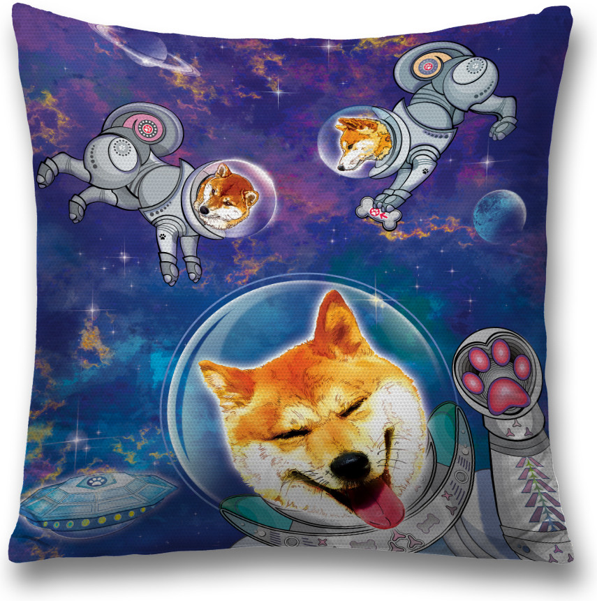 Наволочка декоративная «Собаки в космосе» | JoyArty