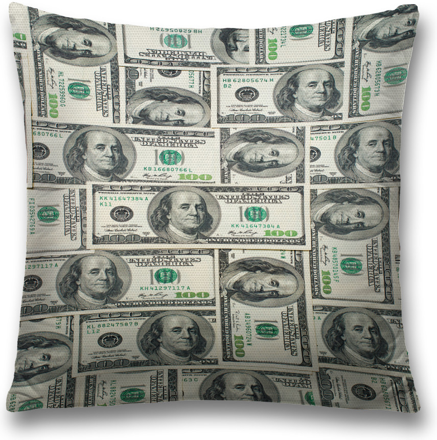 Наволочка декоративная «Стодолларовые банкноты» | JoyArty
