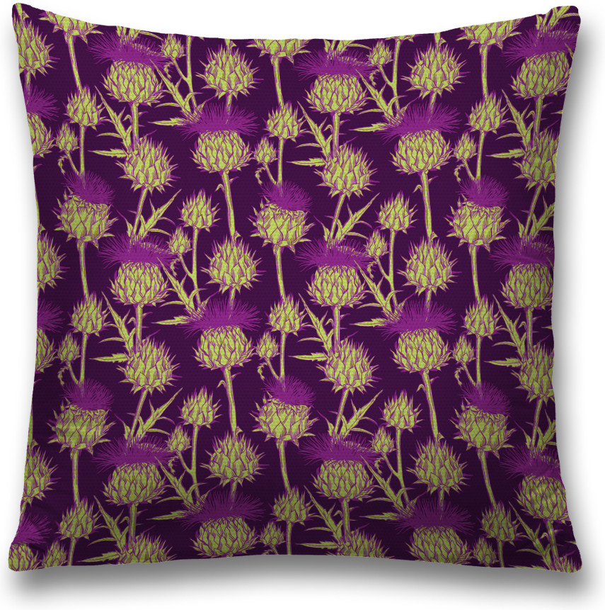 Наволочка декоративная «Цветы чертополоха» | JoyArty