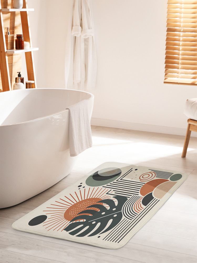 Коврик для ванной комнаты и туалета противоскользящий «Абстракция форм» | JoyArty